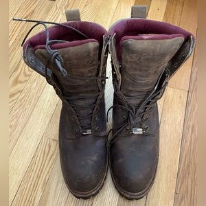 Chippewa Size 10 EEE Steel Toe Boots Brown Leather Water Resistant